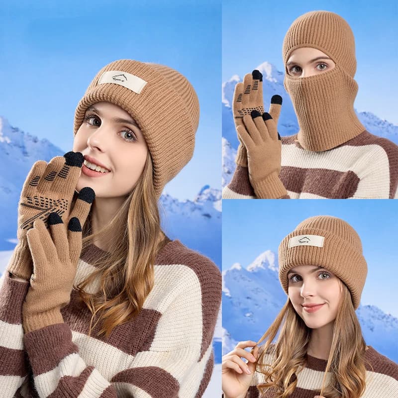 Inverno Balaclava Chapéu Ao Ar Livre Das Mulheres Dos Homens De Malha Gorros Completos Esporte Ciclismo Esqui Boné Quent