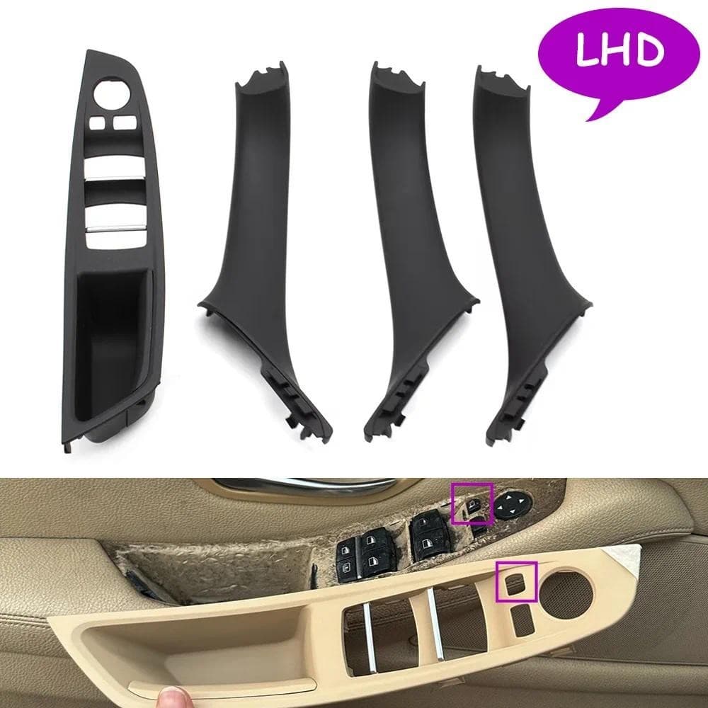 LHD Interior Do Carro Porta Dianteira Painel De Apoio De Braço Guarnição Puxar Alça Conjunto Substituição Para BMW Série