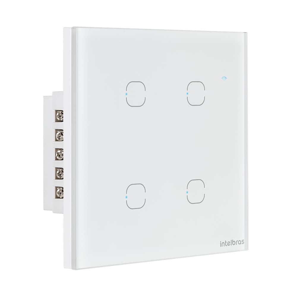 Interruptor inteligente Wi-Fi Touch 4 teclas Branco EIW 1004 Intelbras