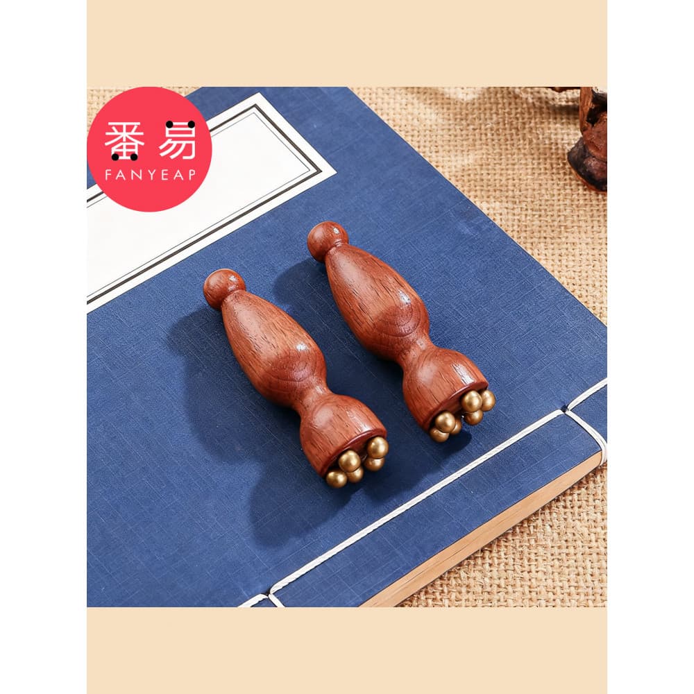Massageador/olho A1zbn001-pequeno massageador de olhos de lótus facial bastão muscular facial meridiano de duas cabeças