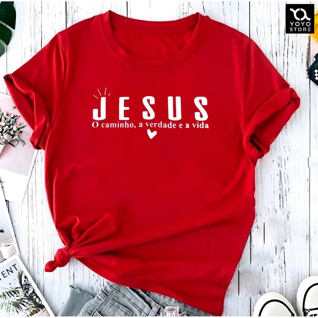 T-shirt Linda Tudo è Possivel Aquele Que Crê Jesus Cristo Camiseta Feminina Blusinha