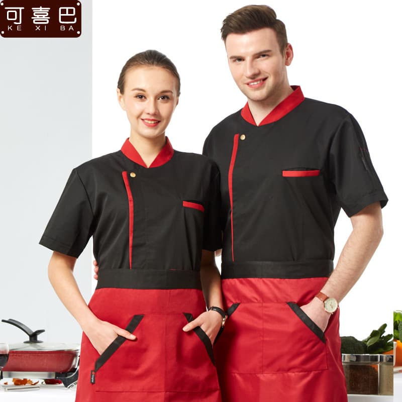 Restaurante verão chef roupas de trabalho dos homens de manga curta volta respirável malha chef roupas cozinha volta coz