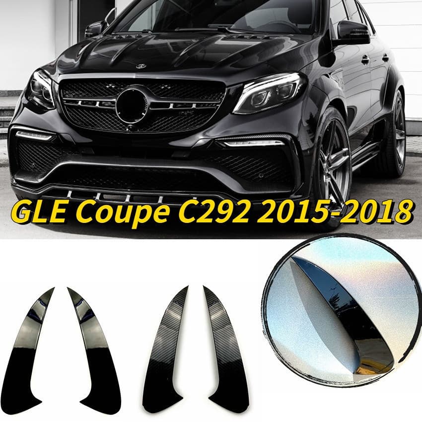 Para Mercedes Benz GLE Coupe C292 2015-2018 Amortecedor Traseiro Divisor Spoiler Lateral Canard Ventilação De Ar Capa De
