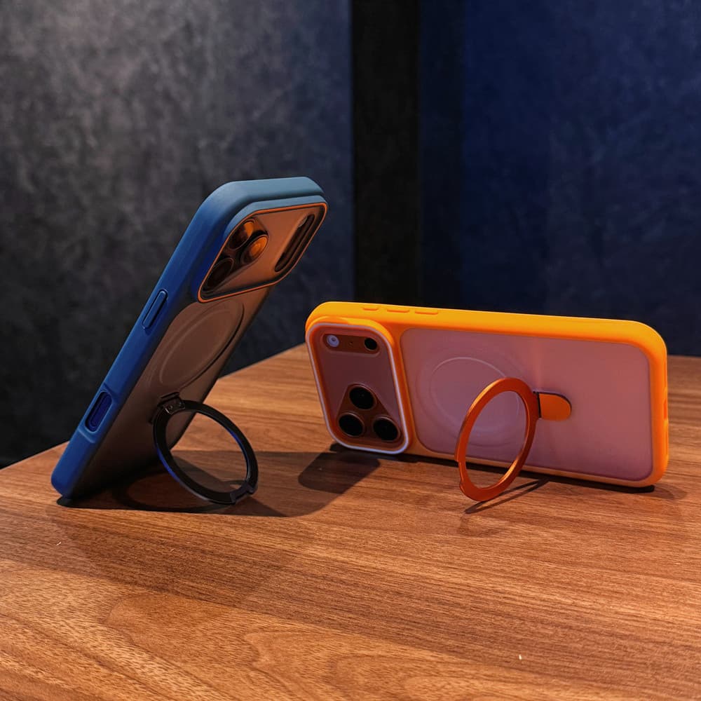 Capa Para iPhone Com Suporte Magnético De Toque De Pele Fosca , Adequada 17PROMAX 16 15 14 13 12 11 De Telefone Apple
