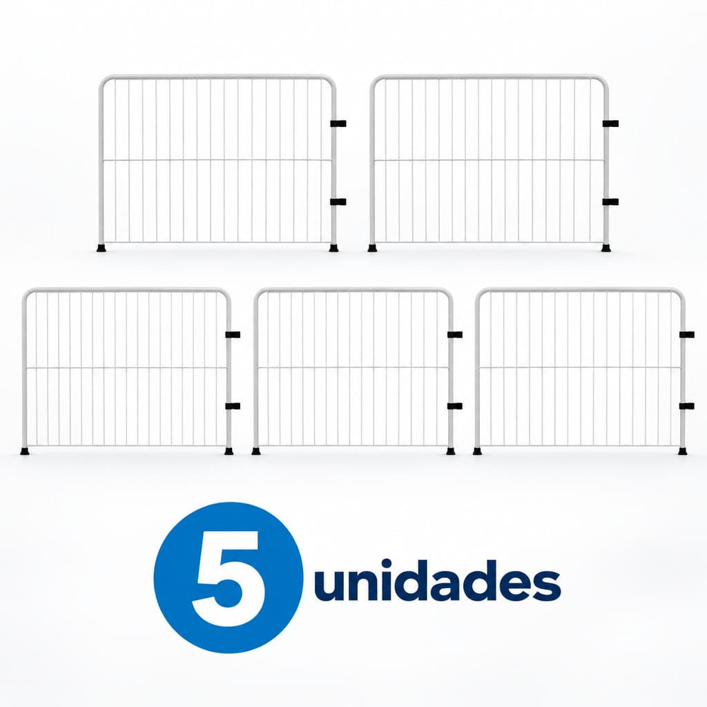 Kit 5 Cercas de Proteção para Piscina Grade Branca Segurança Criança Pet Cão Cachorro Cercadinho 0,7x1m