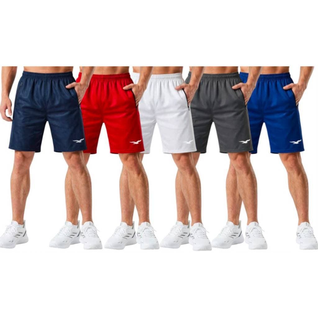 Kit 5 Bermudas Masculina Chimpa com Zíper Shorts Esportivo Academia Casual