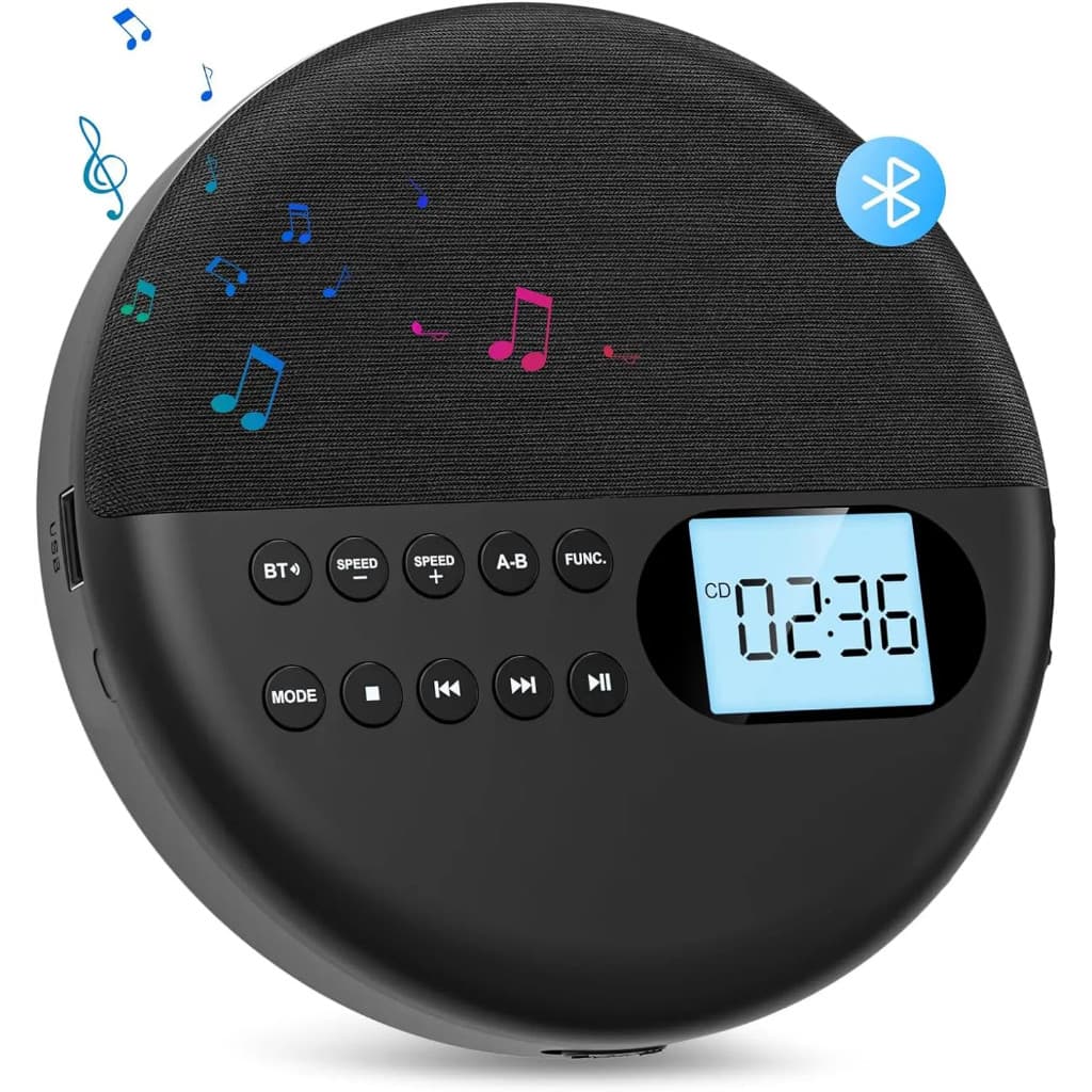 Leitor De CD Pessoal Portátil , Reprodutor De Música MP3 Com Proteção Anti-Salto , Alto-Falantes Estéreo Duplos Integrad