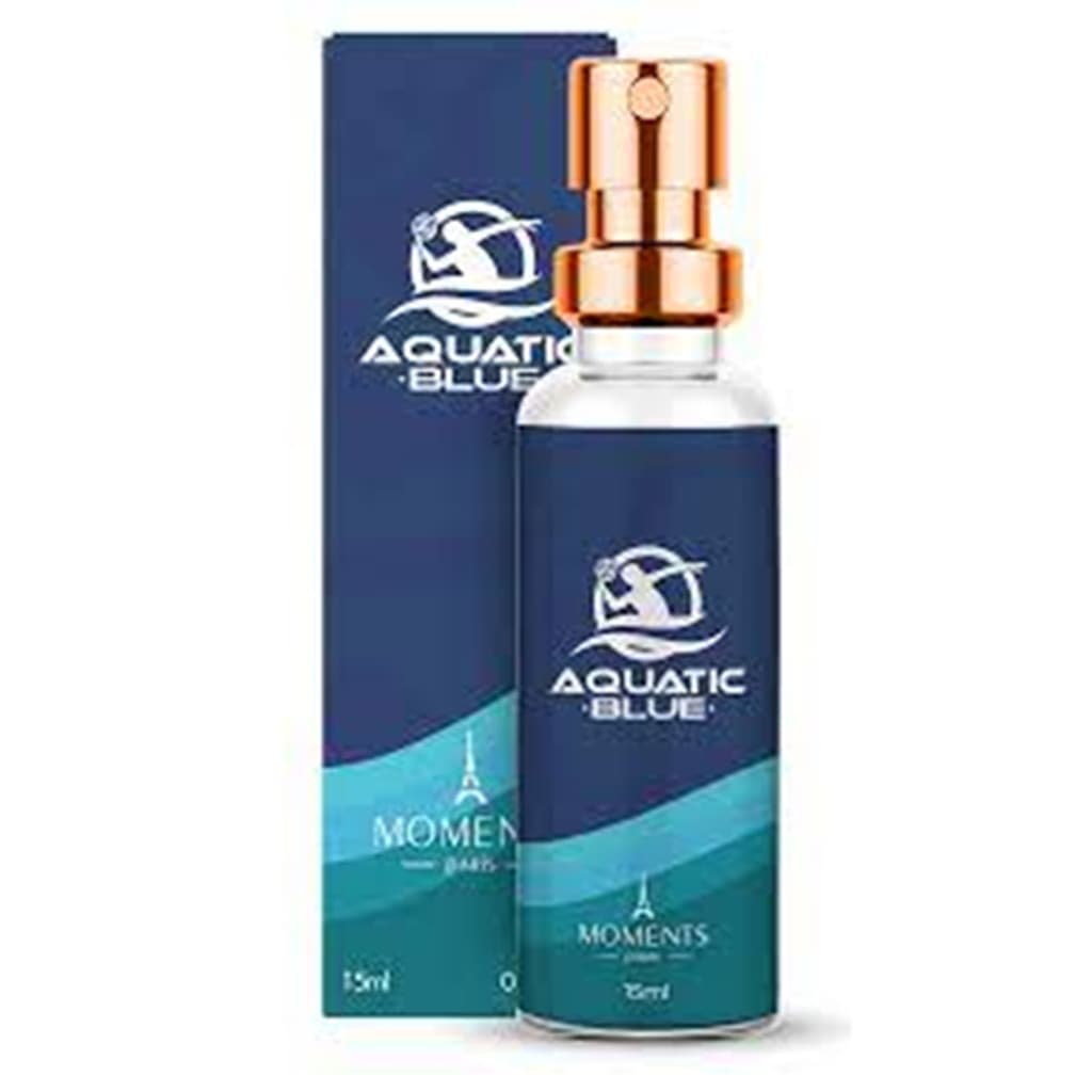 Perfume Aquatic Blue Colecionável Masculino Moments Paris  15 ml