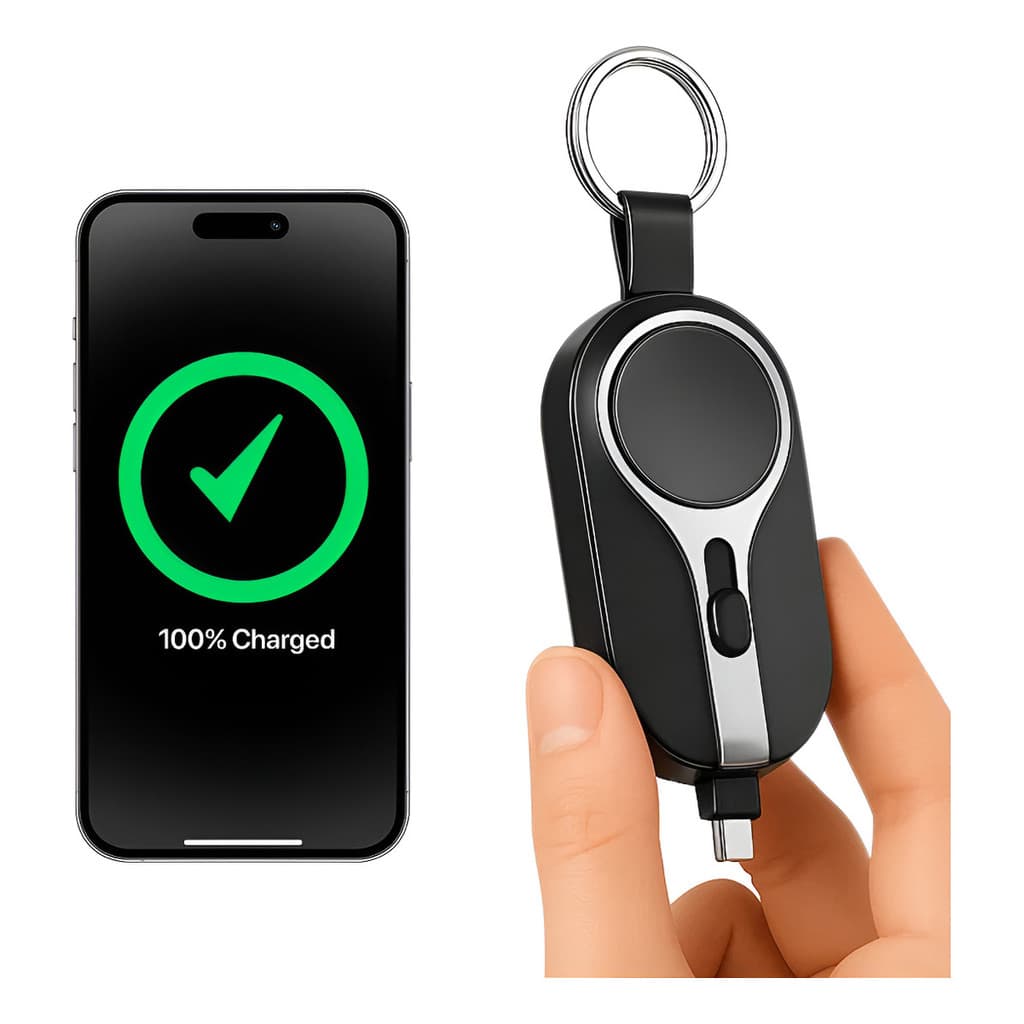 Mini Power Bank Chaveiro Para iPhone 16 Pro Max Tipo C