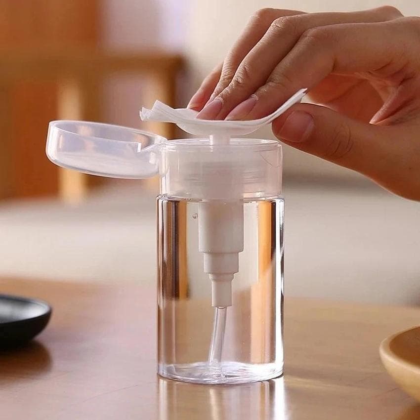 100/150/200ml Portátil Viagem Recarregável Garrafa Vazia Plástico Unha Polonês Removedor Álcool Líquido Imprensa Bombeam