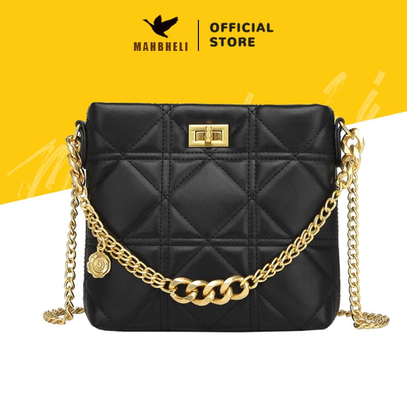 MAHBHELI Bolsa Feminina Multifuncional Design Bucket com Corrente Ideal para Dia a Dia e Viagens