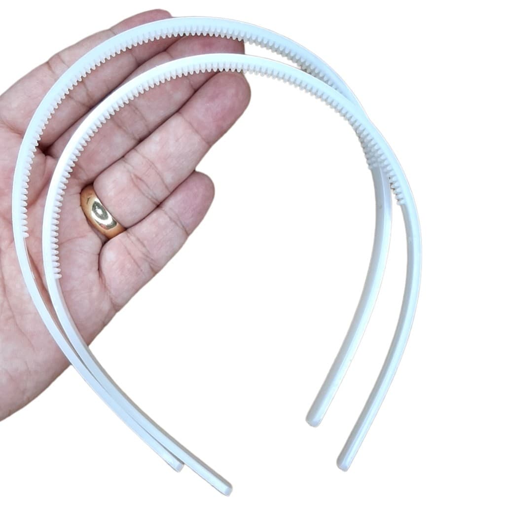 KitTiara Yama ABS Inquebrável Branca Resistente Flexível Base Artesanato Customizar Laços Atacado Revenda