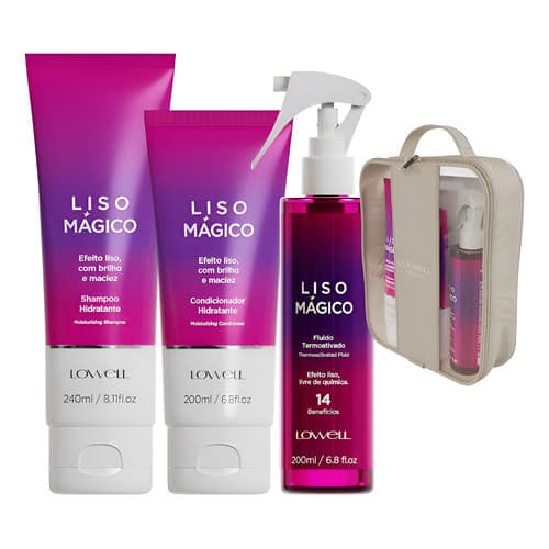 Lowell Liso Mágico Kit Duo Shampoo + Condicionador + Fluído