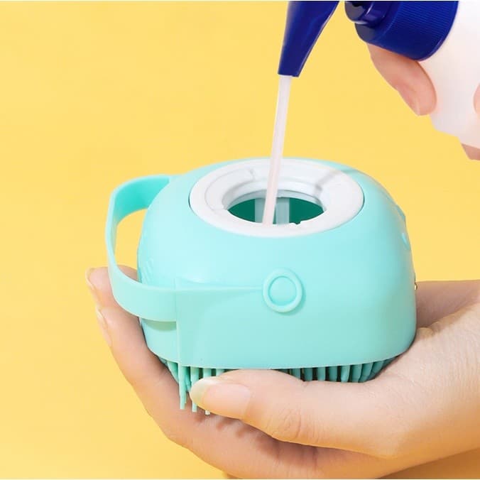 Esponja de banho de Silicone com dispensador, pode ser usada para Shampoo, sabonete e escova florescendo - adequada para