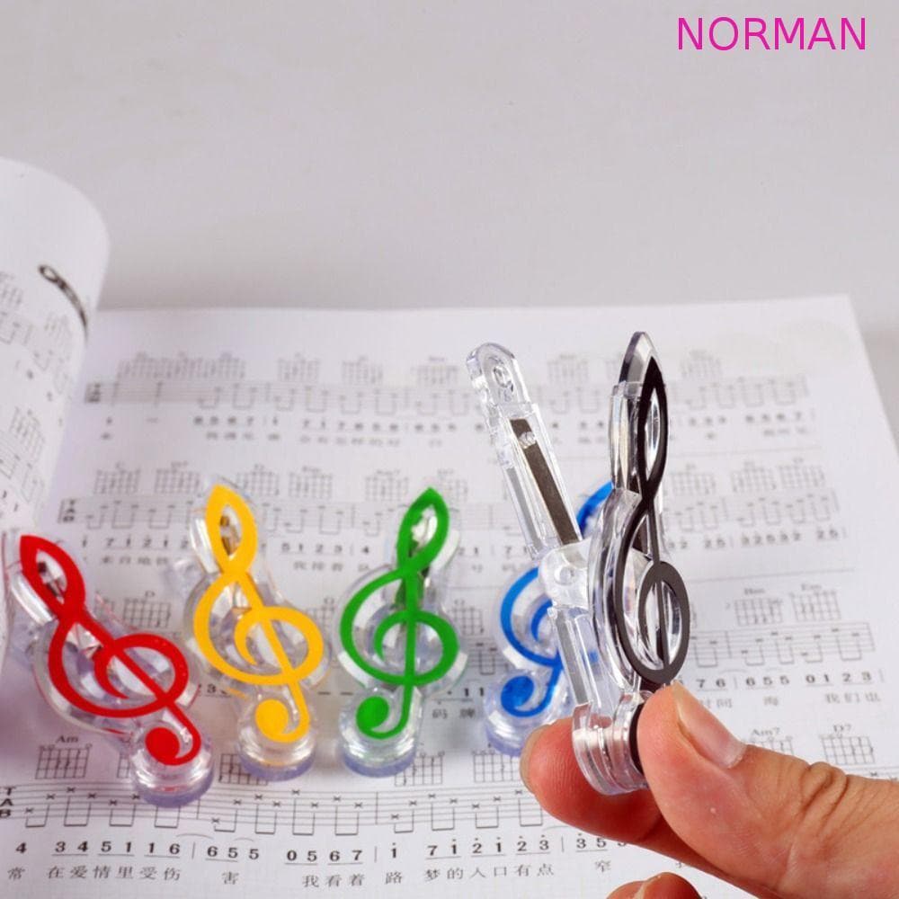 Clipe De Pontuação Musical NORMAN , Papel Livro Nota De Folha Colorido Engraçado , Suporte De Música
