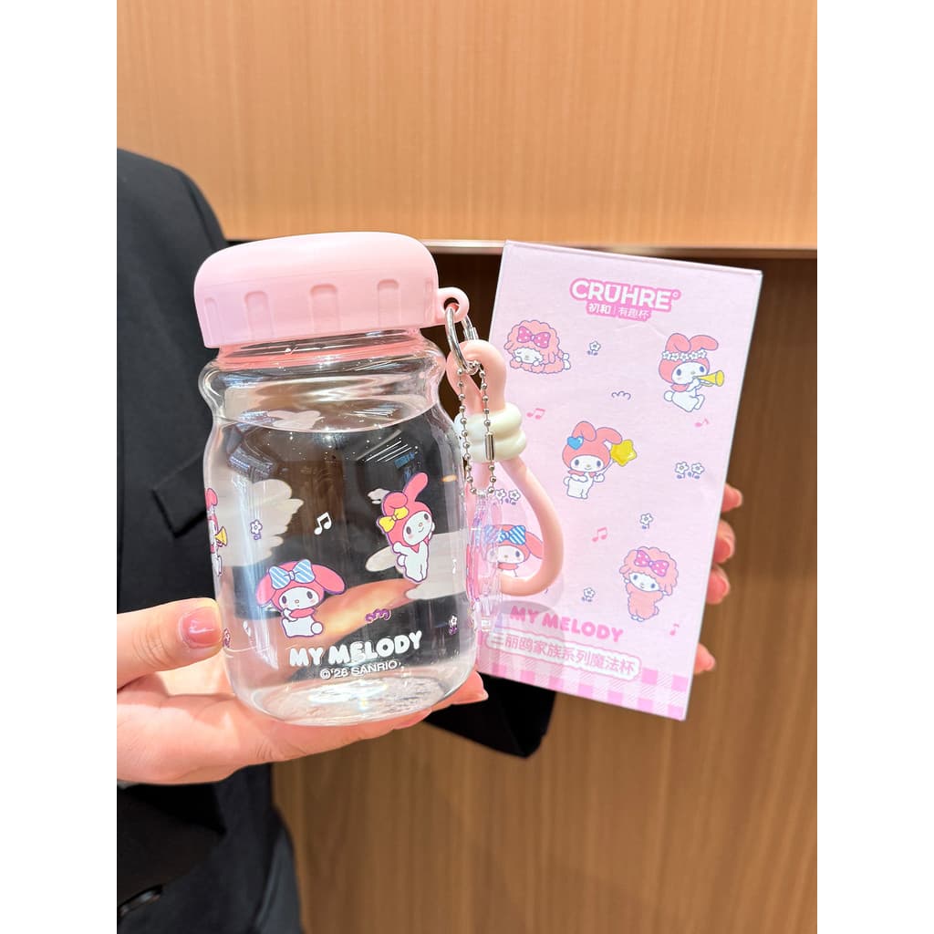 Bonito Sanrio copo de água copo de vidro menina 2026 novo estilo copo de café de alto valor portátil café da manhã copo