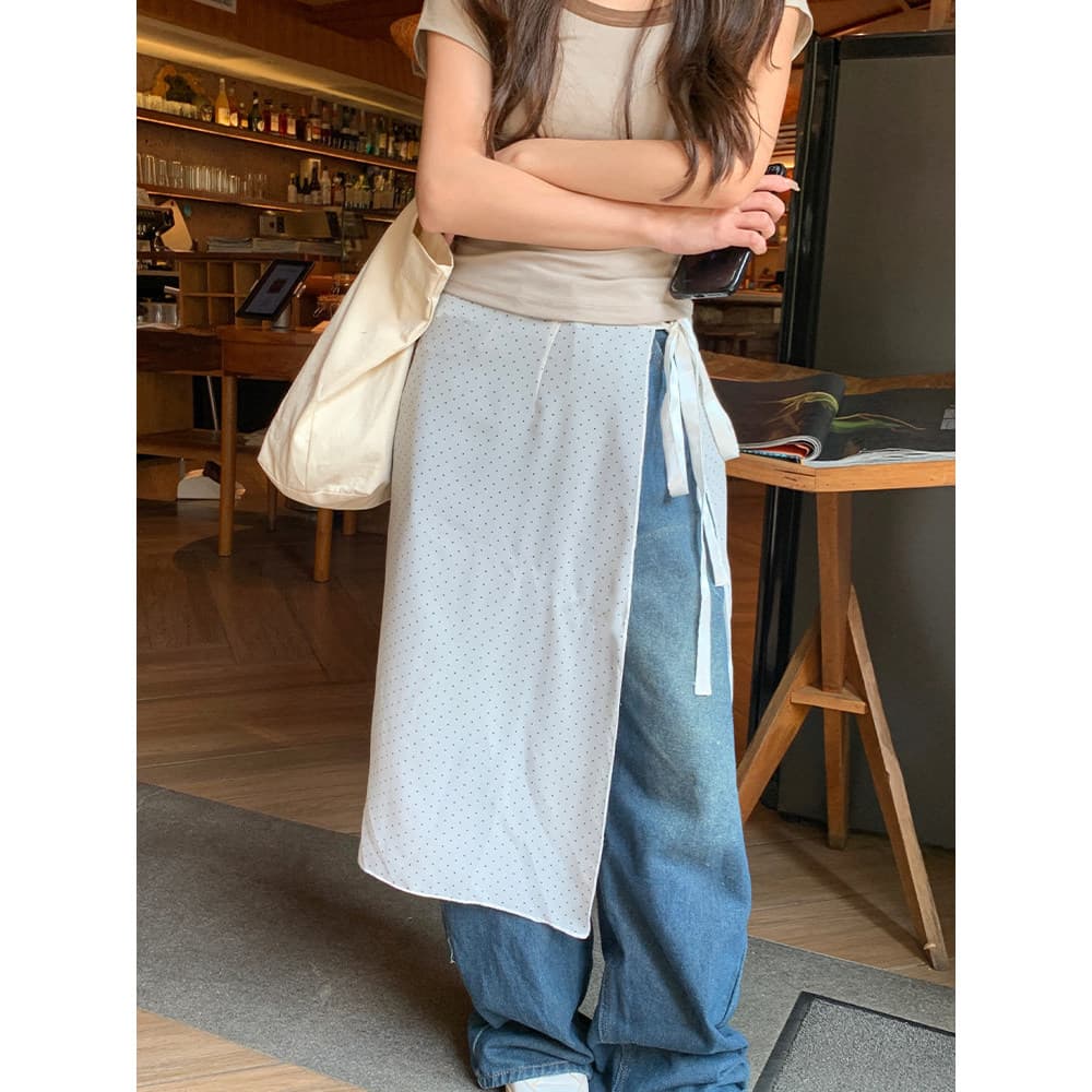 Nicho Design avental de renda saia feminina primavera outono novo estilo estilo japonês All-Match em camadas saia geral
