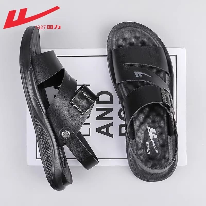 Puxar para trás sapatos masculinos sandálias verão respirável novo estilo sapatos de praia dupla utilização exterior usa