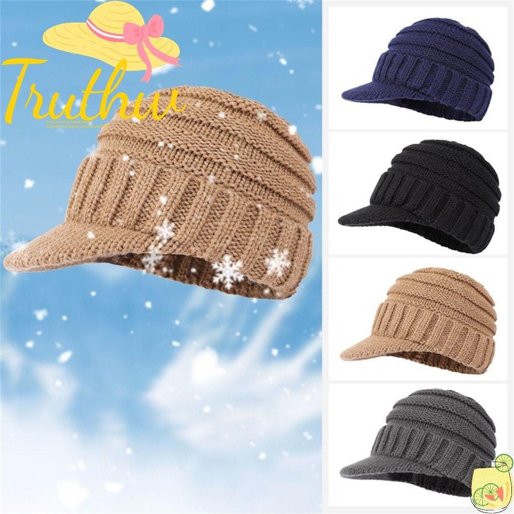 Bonés De Beisebol De Malha TRUTHW , Chapéus Quentes À Prova De Frio E Vento , Gorros Macios De Cor Sólida