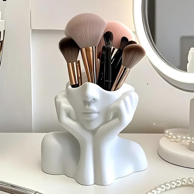 Recipiente De Armazenamento Multifuncional , Organizador De Pincel De Maquiagem De Mesa , Porta-Canetas De Escritório