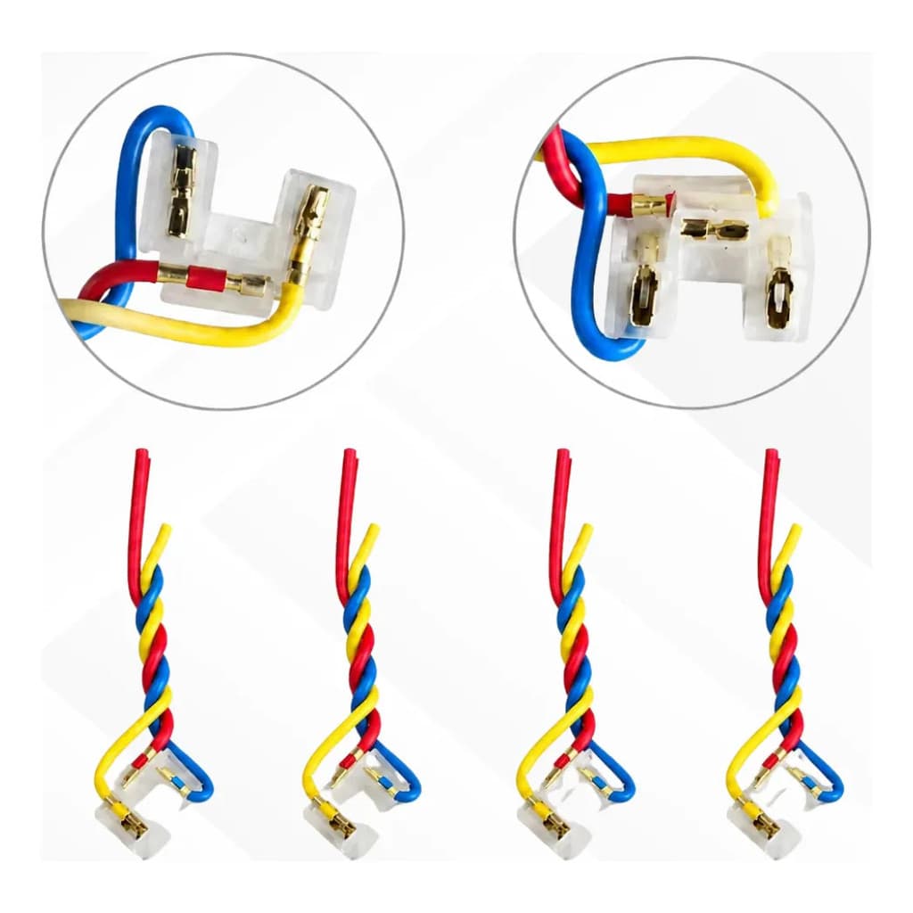 Kit 4 Soquete Tripolar P/lâmpada Farol H4/h5 Nylon Fio 2,5mm