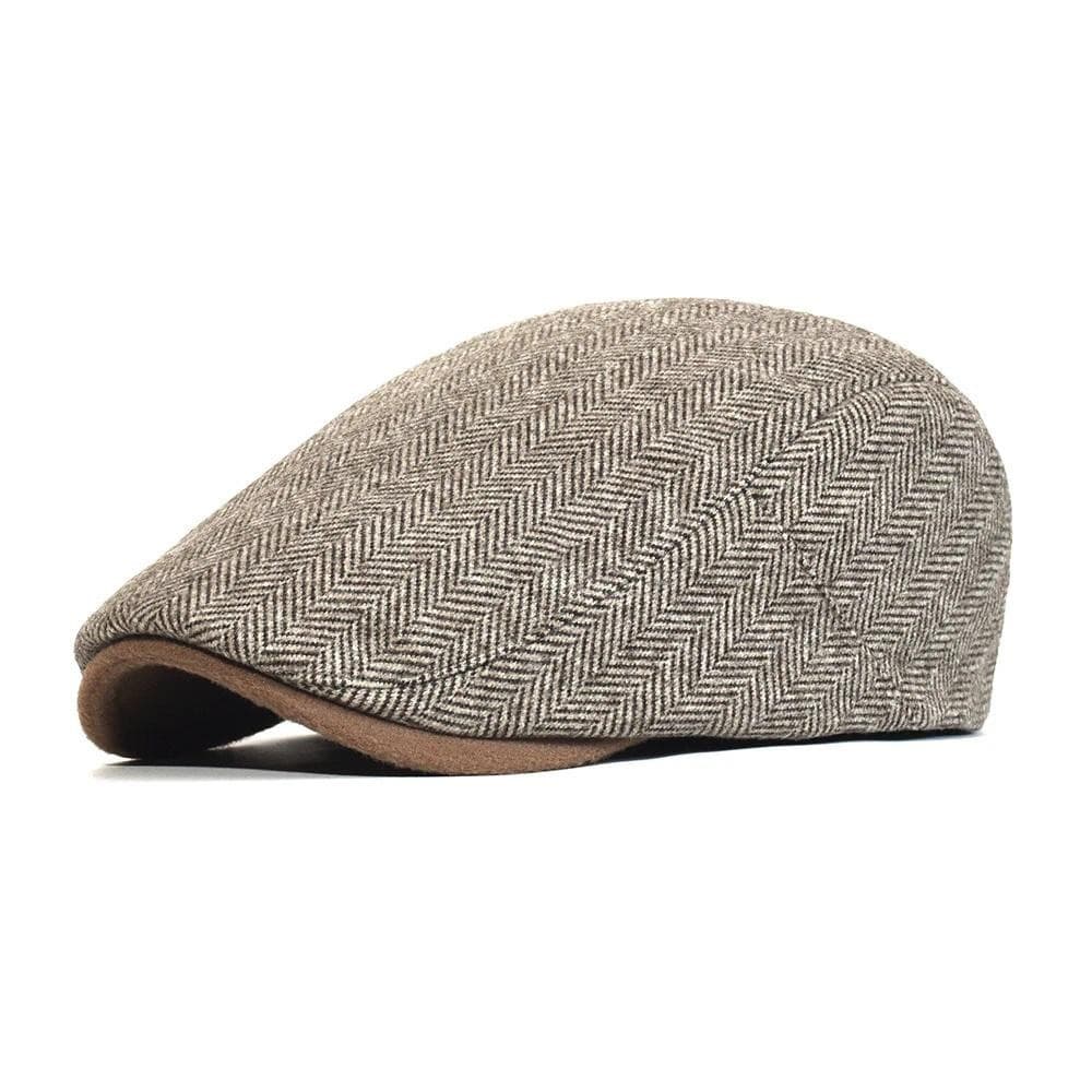 Boné Newsboy Homem Vintage Espinha De Peixe Mulher Boinas De Listras Casuais Gatsby Chapéu Plano Peaked Cap