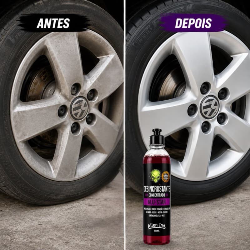 Limpa Rodas Alumínio Inox - Desincrustante - Carro Moto Alien Ind.