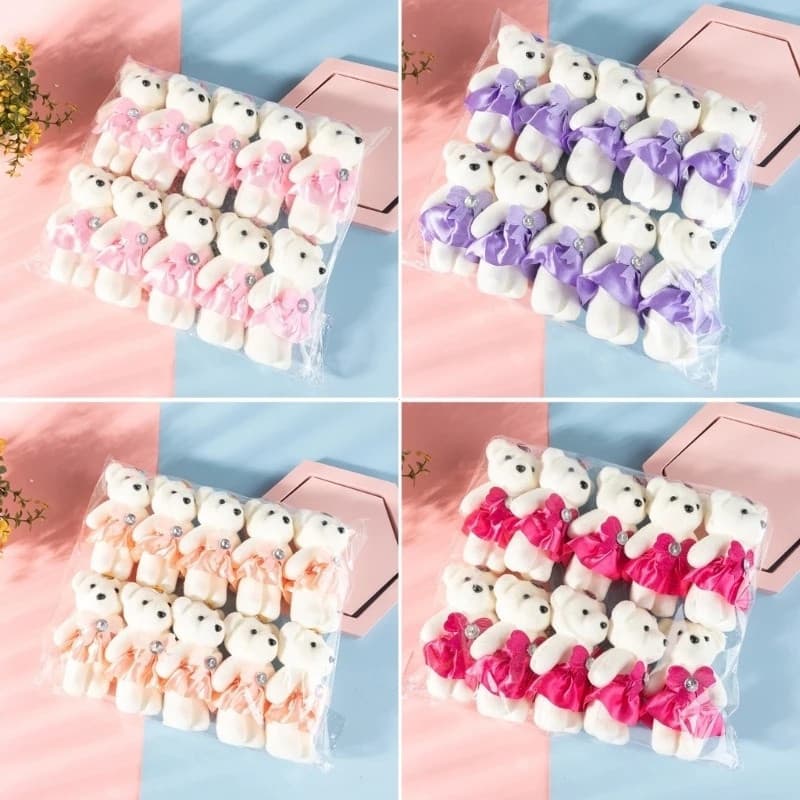 10pcs Espuma Urso De Dia Dos Namorados Bouquet De Flor De Pelúcia Boneca Bouquets Aniversário De Casamento Decoração De