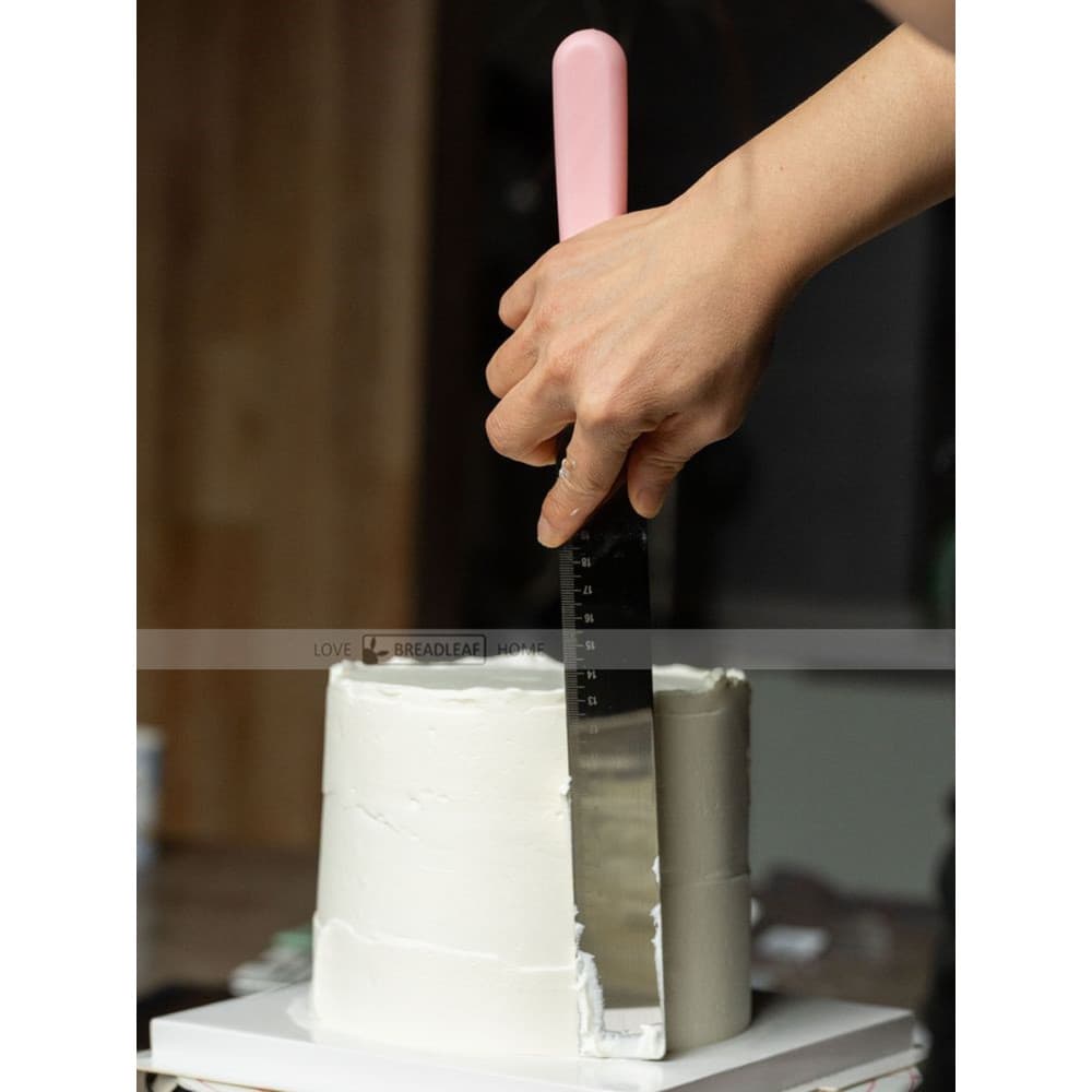 Ângulo reto de aço inoxidável com escala espátula de creme decoração bolo espátula espátula ferramenta de cozimento 10 P