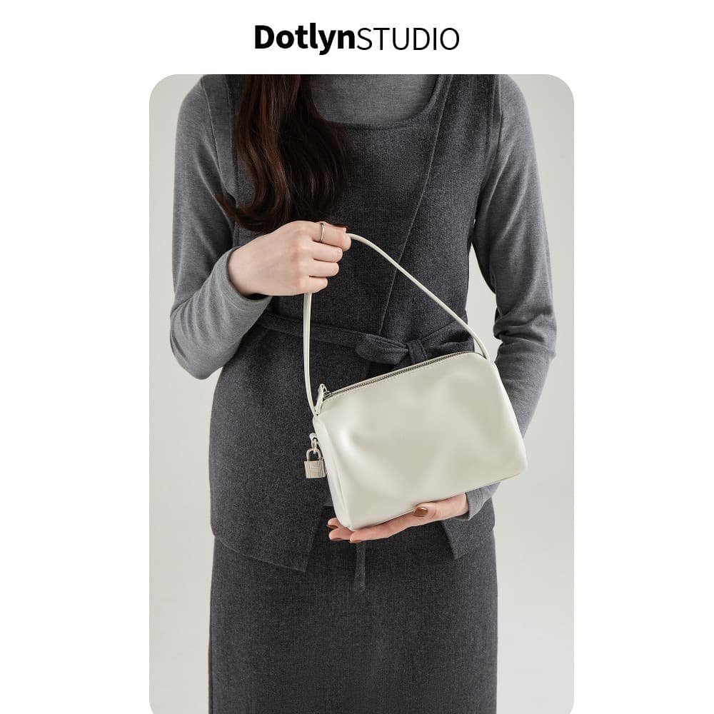 bolsa feminina Bolsa Dotlyn Original High-End sentimento cor sólida bolsa de couro macio 2025 primavera verão simples Co