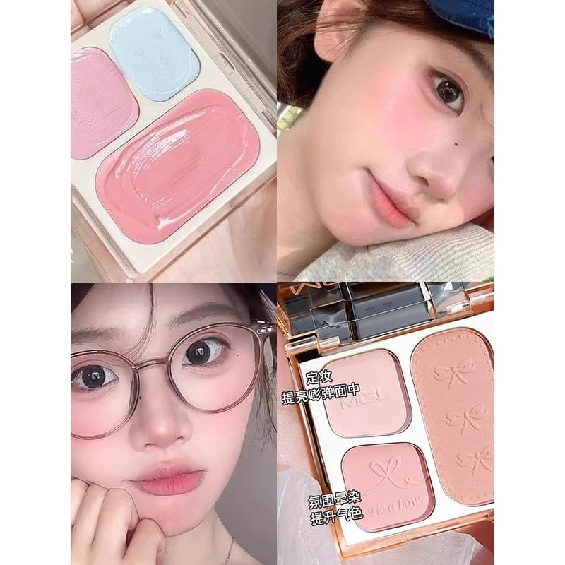 Melão Cremoso Super Tender!Blush disco alto fosco baixa saturação expansão cor pêssego Nude maquiagem brilho de água blu