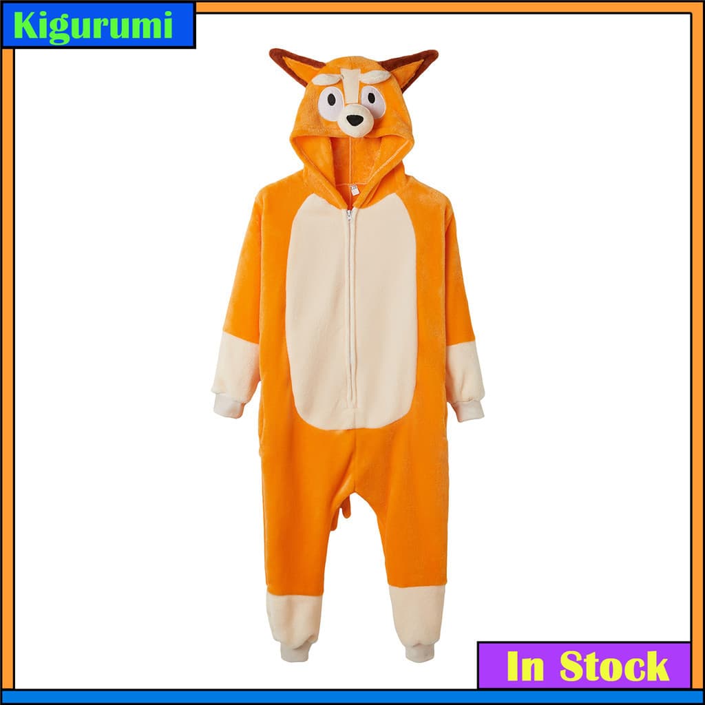 2025 Halloween Animal Kigurumi Anime Cosplay Trajes Amarelo Bluey Dos Desenhos Animados Onesies Feminino Masculino Pijam
