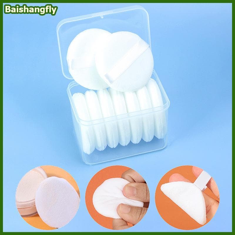 baishangfly 1 Pçs Pó Facial Fundação Puff Profissional Forma Redonda Portátil Macio Cosméticos Maquiagem Esponja Ferrame