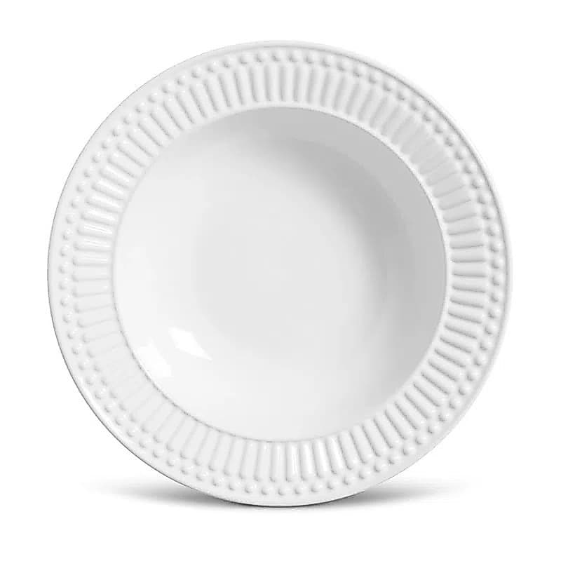 Prato Fundo de Cerâmica Roma Branco 22cm Porto Brasil