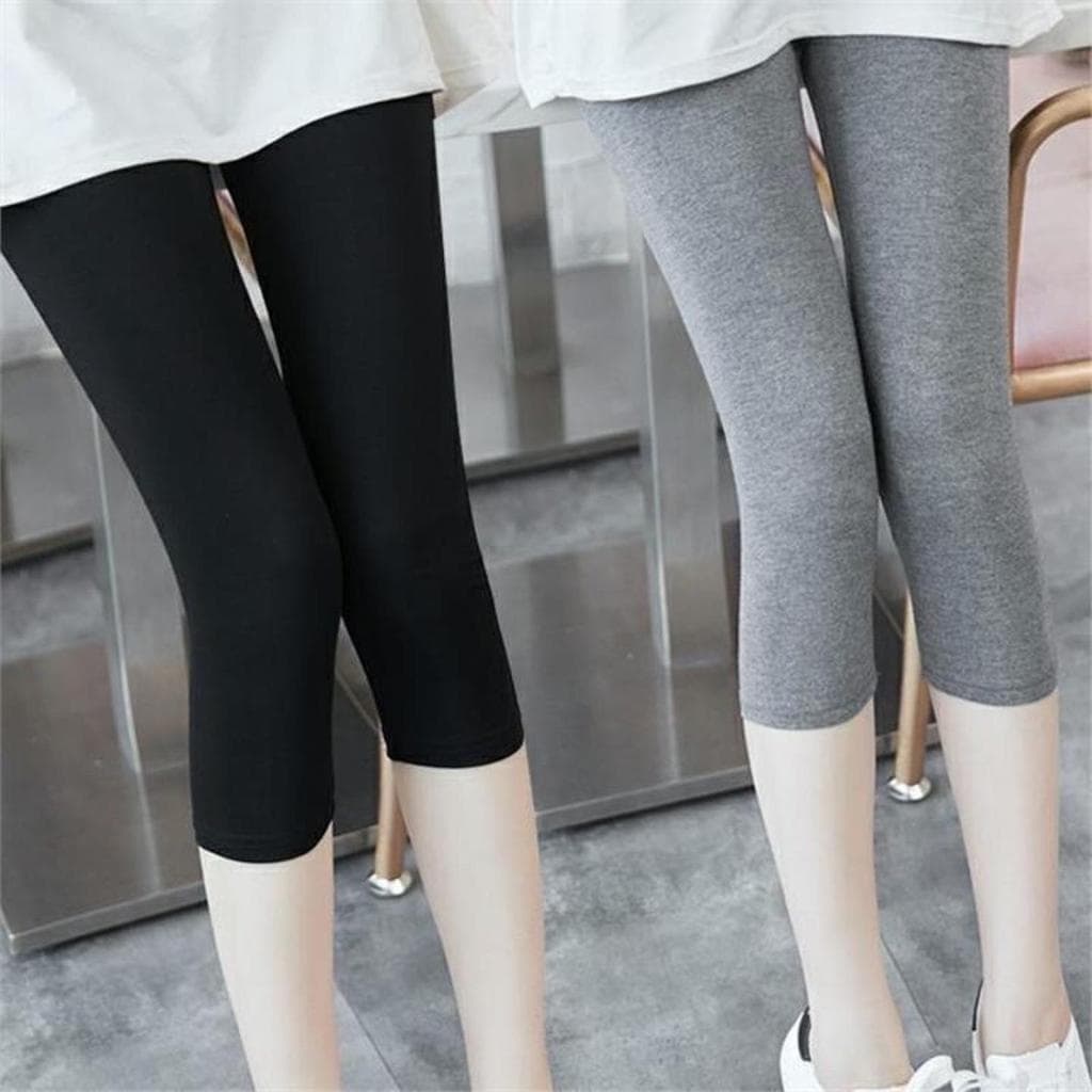 Leggings cortadas femininas verão fino exterior Wear Modal fino-ajuste mais magro olhar cintura alta calças de Yoga elás