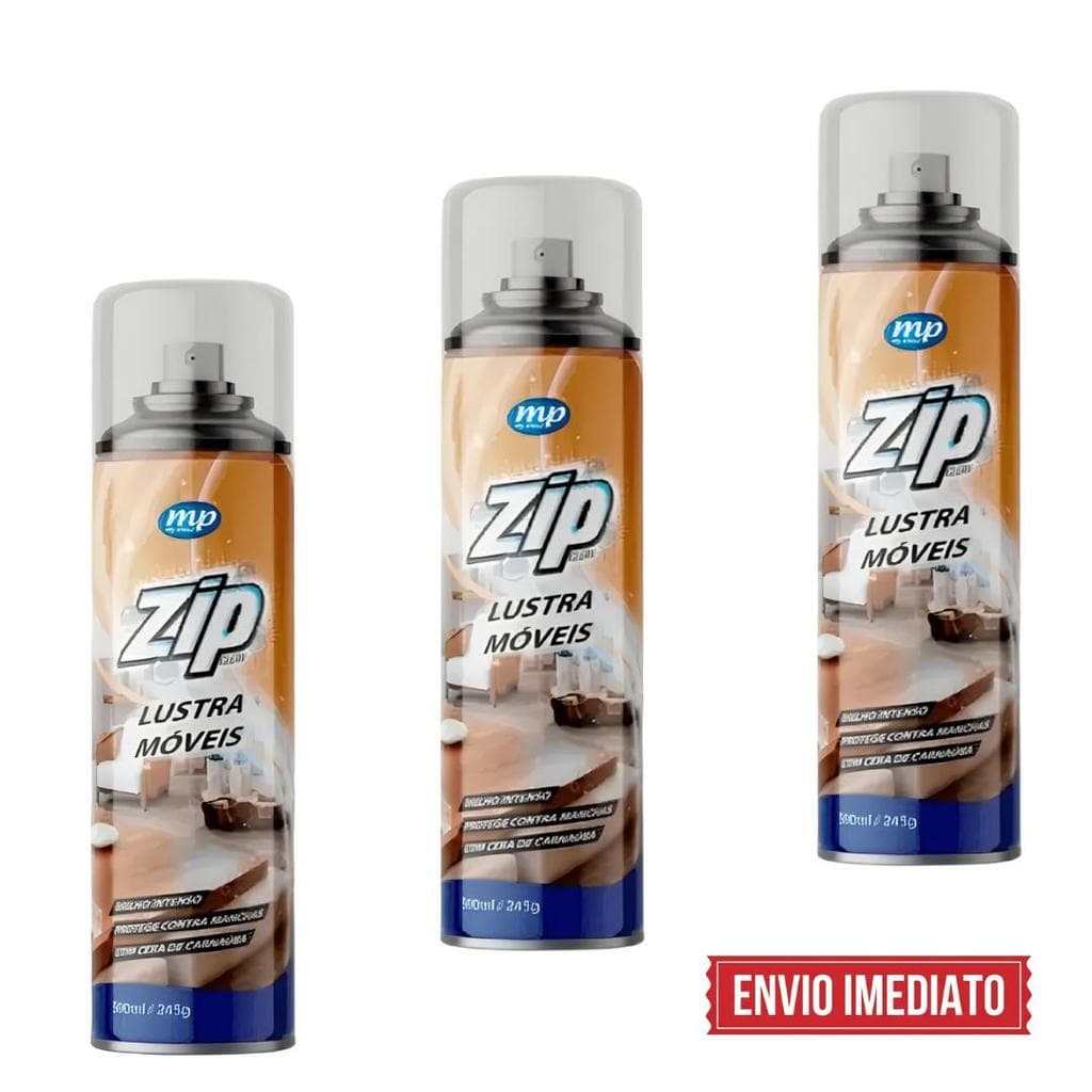 03 Lustra Móveis Spray Madeiras Brilho Cera Carnaúba Protege