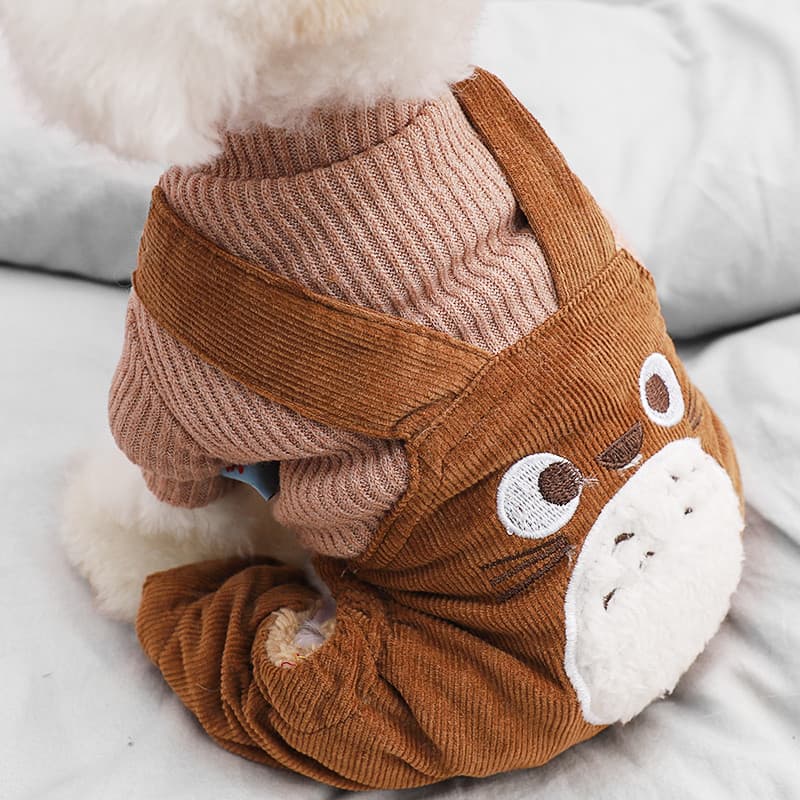 Roupas para cães inverno passeio quente à prova de frio Bichon filhote de cachorro macacão de quatro patas ao ar livre p