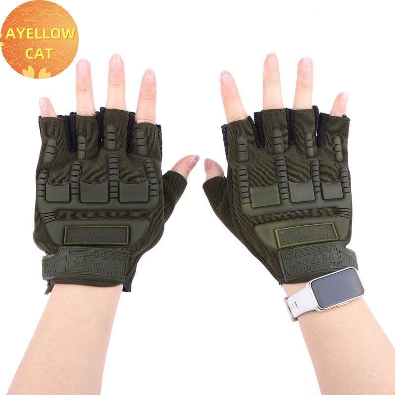 AYellowcat Meio Dedo Crianças Luvas De Bicicleta Respirável Antiderrapante Equipamento Esportivo De Proteção Para Passei