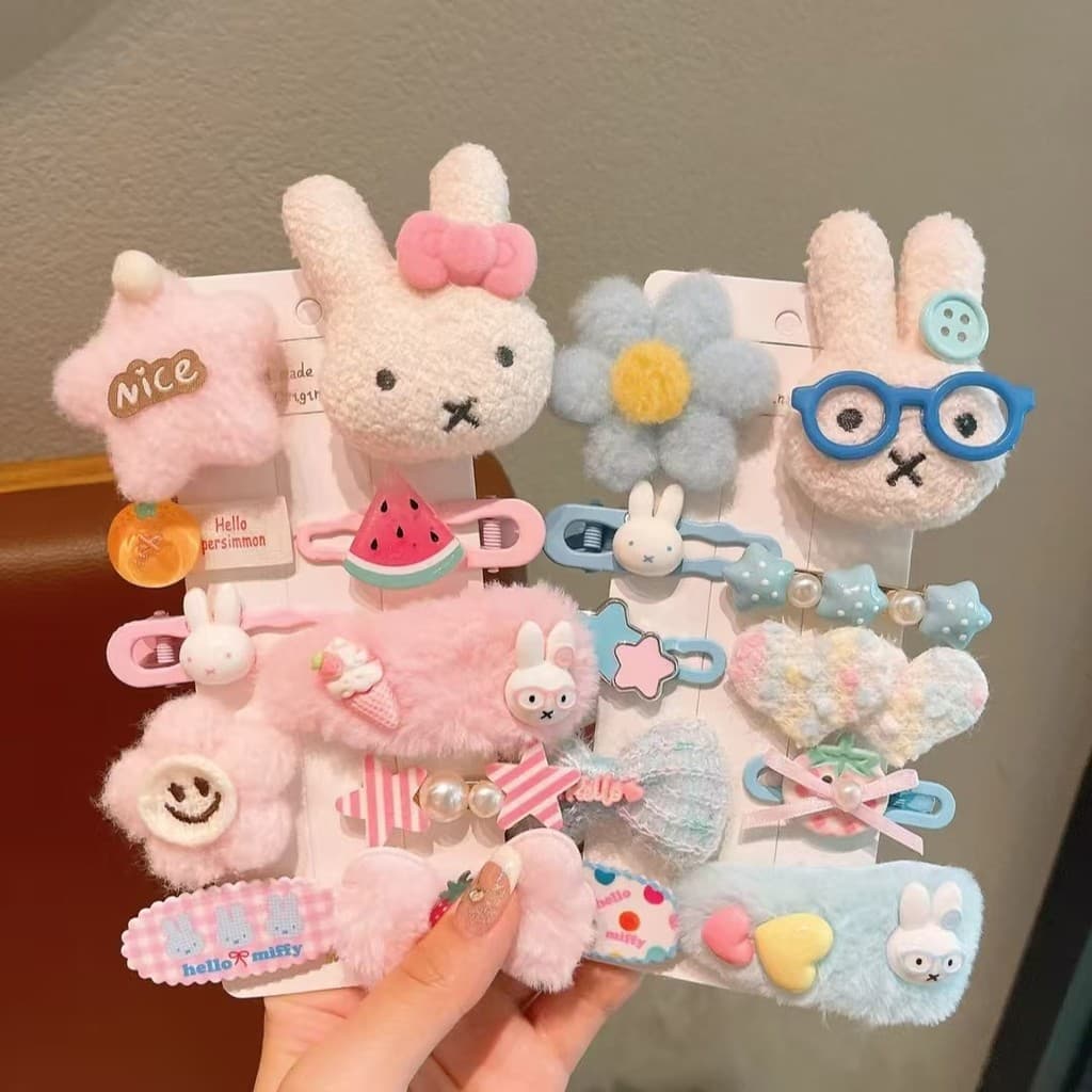 Outono inverno novo estilo bonito urso requintado grampo de cabelo feminino lado de pelúcia franja clipe Hairpin criança