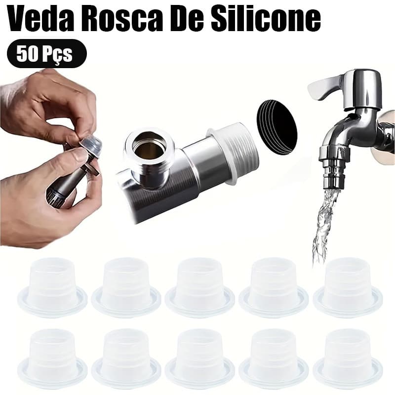 Kit 50 Juntas De Vedação Borracha Silicone Veda Rosca Anti Vazamento Registro Água Torneira