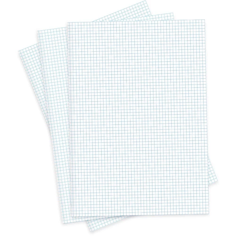 10 Folhas Papel Almaço Quadriculado 7x7mm Pautado
