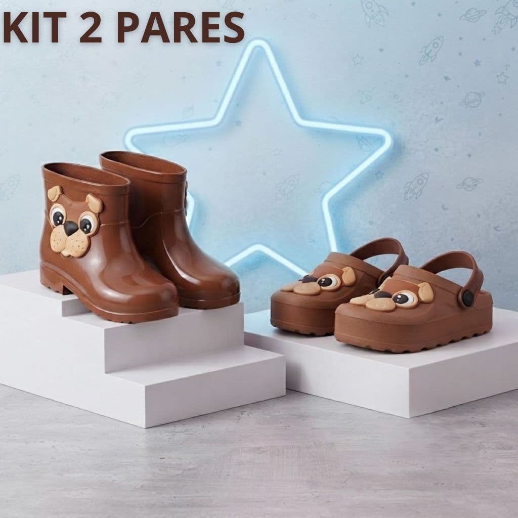 Kit 2 Pares Masculino Infantil Cachorrinho Lançamento Estiloso E Confortável Envio Imediato