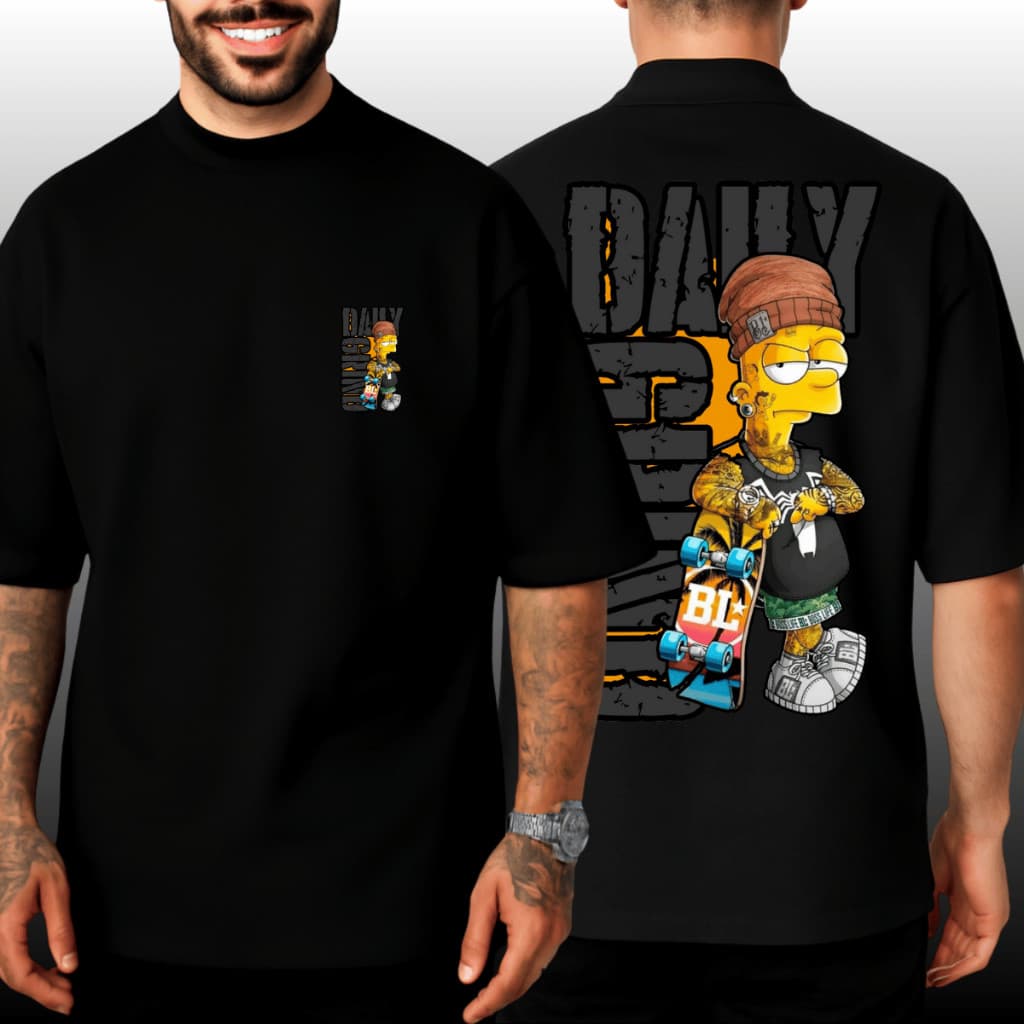 Camiseta Masculina Oversized 100% Algodão EstampadaStreetwear Casual