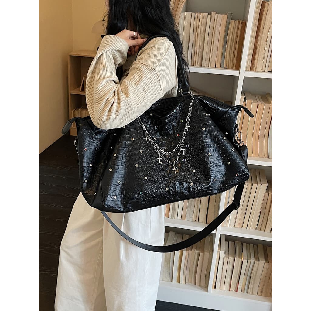 Moda bolsa de viagem de curta distância feminina 2026 novo estilo de grande capacidade couro do plutônio High-end viagem