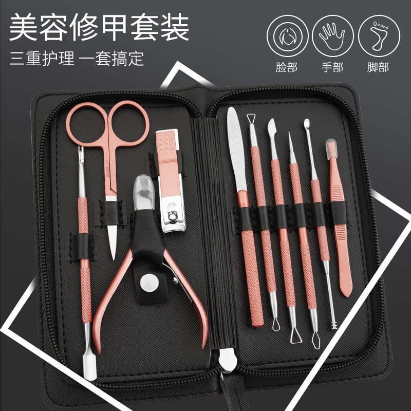 Coreano coreano tesoura de unhas orelha colher conjunto ferramenta Original Acne agulha Pedicure manicure manicure cuida