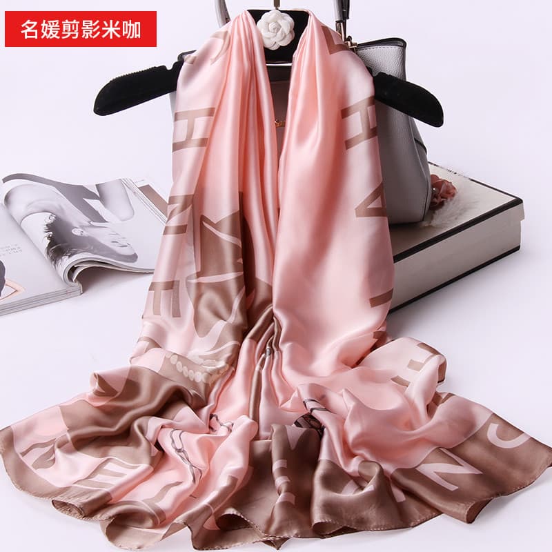 Oversized Chiffon protetor solar xale lenço de seda feminino primavera outono verão estilo chinês All-Match elegante mãe