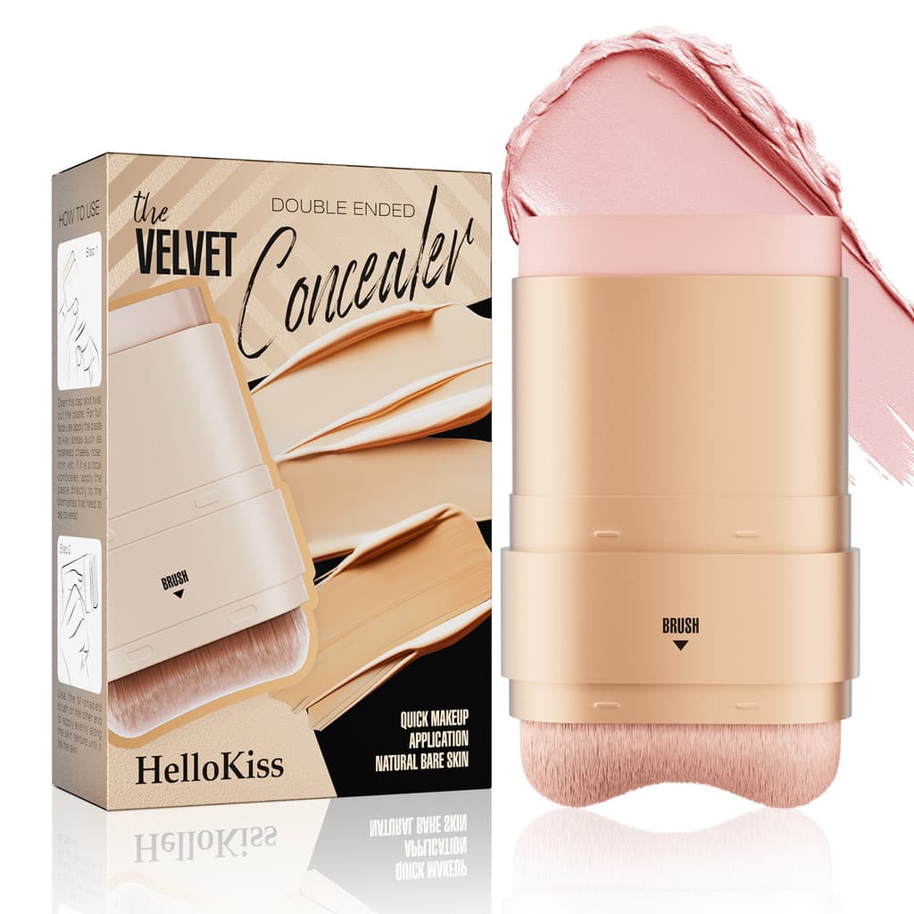[Estoque pronto] Hello Kiss Concealer 2 em 1 pincel de dupla utilização de duas cabeças cobrindo marcas de Acne maquiage