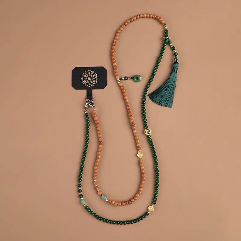 Calcedônia Crossbody Chain Frisado Novo Estilo Chinês Estilo Chinês Corda de Corrente para Celular Acessórios Hanfu Naci