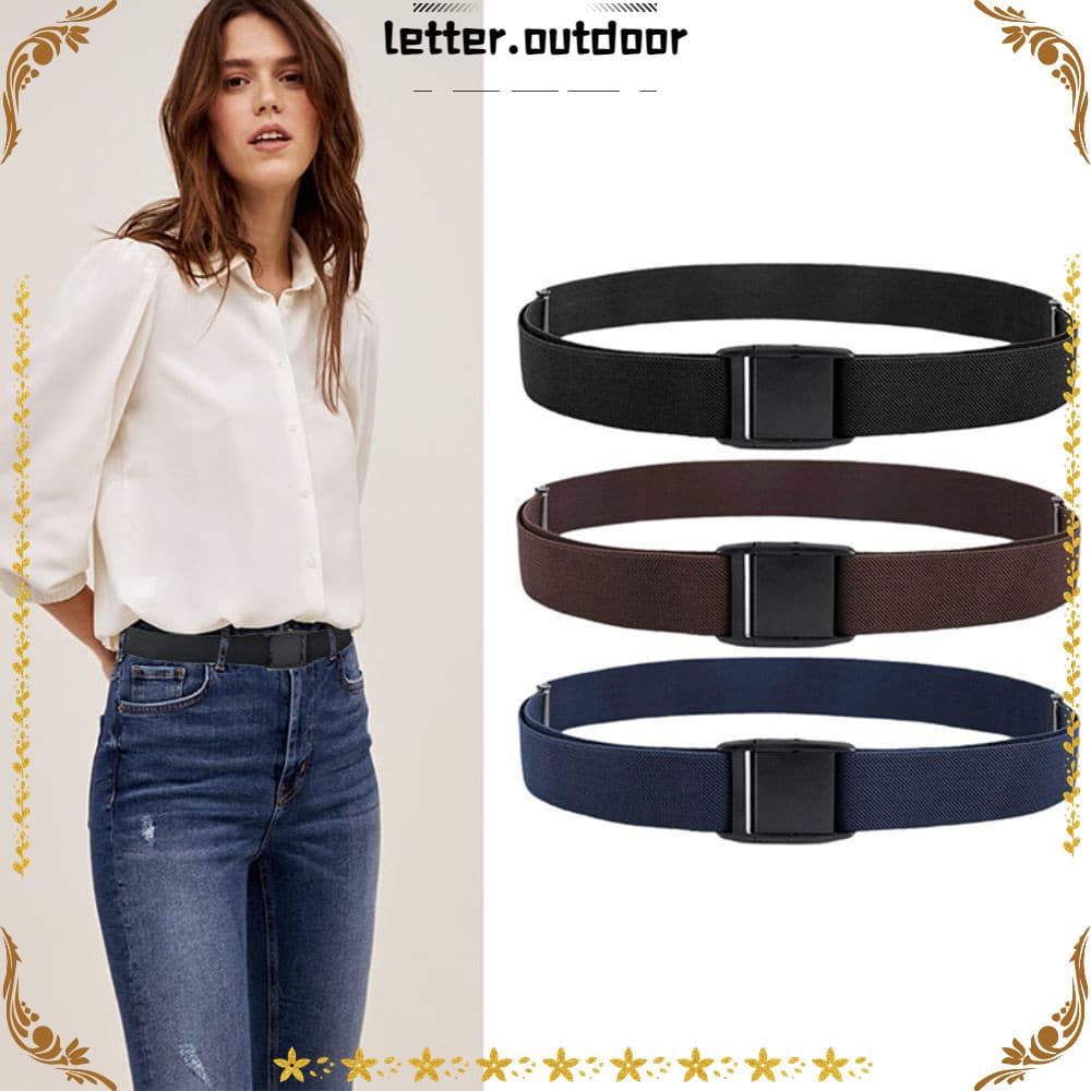 Cinto de Jeans Feminino Confortável com Cintura Elástica LO, Design Versátil e Moderno, Casual, Durável, Fivela Plana 3S