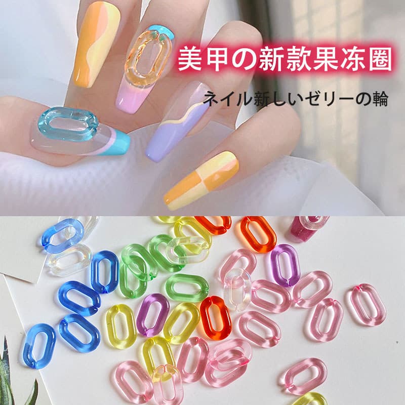 Influenciador gelo transparente geléia anel fivela acessórios de Manicure novo estilo Macaron doce cor acessórios para u